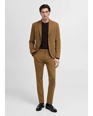 Mango Super Slim-Fit Suit Jacket - Natural