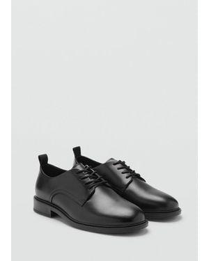 Mango Oxford Style Leather Shoe - Black