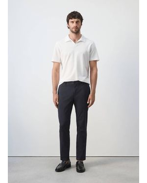 Mango Prato Cropped Tapered Chino Trousers - White