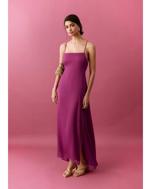 MANGO TEEN Cross-Back Flowing Dress - Pink