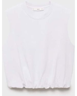 Mango Balloon Cotton Top - White