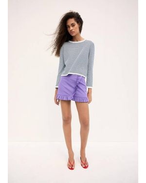 Mango Knit Striped Jumper - Purple