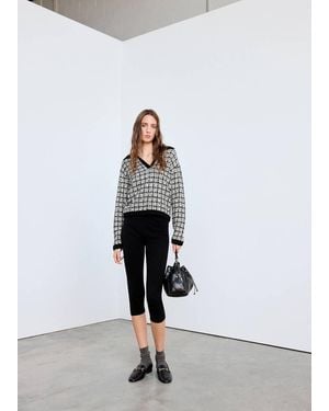 Mango Tweed Polo Neck Jumper - White