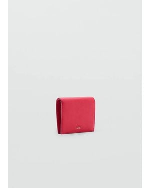 Mango Small Wallet With Saffiano Effect - Red