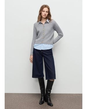 Mango Cardigan Maglia Combinato Grigio - Blu