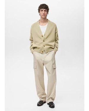 Mango Relaxed-Fit Pants With Pocket - Natural