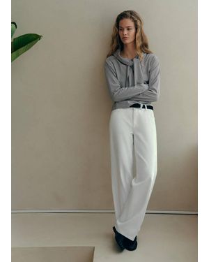 MANGO TEEN Striped Cotton T-Shirt - Grey