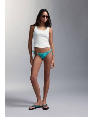 MANGO TEEN Bicolour Wave Bikini With Mid-Rise Briefs - Grey
