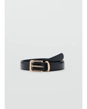 Mango Square Buckle Belt - Black
