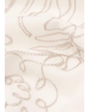 Mango Foulard Cotone Ricamo Floreale Grezzo - Neutro