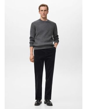 Mango Knitted Ribbed Jumper - Black