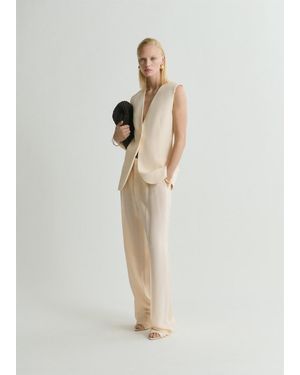 Mango Flowy Suit Waistcoat - White
