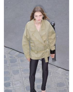 Mango Belted Lapel Parka - Natural