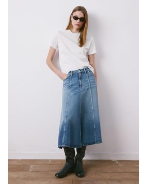 Mango Short-Sleeved Cotton T-Shirt - Blue