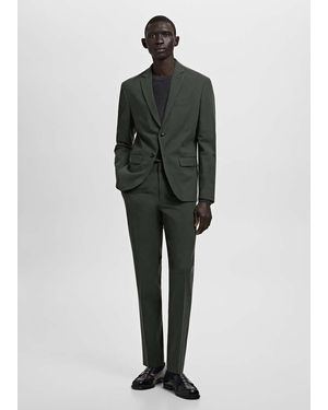 Mango Stretch Fabric Super Slim-Fit Suit Trousers - Black