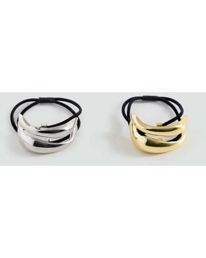 MANGO TEEN Pack Of 2 Hair Bobbles With Metallic Detail