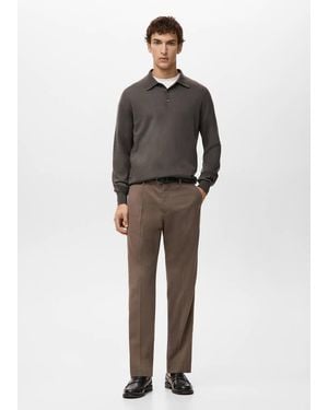 Mango 100% Merino Wool Polo Jumper - Multicolour