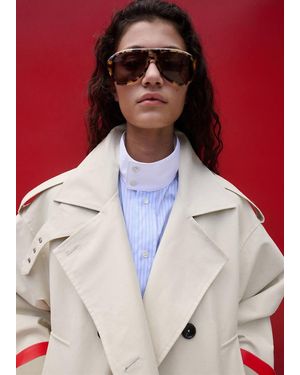 Mango Aviator Sunglasses With Plastic Frame - Red