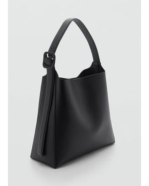 Mango Bucket Bag With Buckle - Black