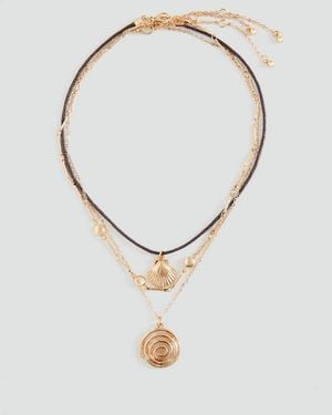 MANGO TEEN Pack Of 3 Combined Necklaces - Metallic