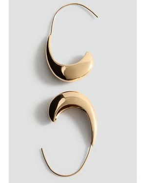 Mango Twisted Hoop Earrings - White