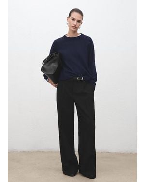 Mango Pantalon Combiné Avec Ceinture Noir - Bleu