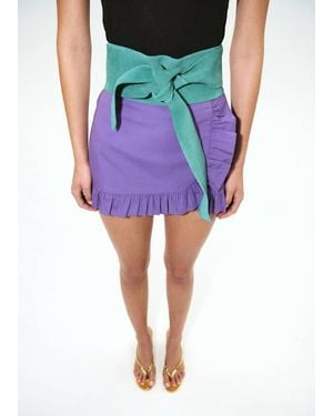 Mango Suede Obi Belt - Purple