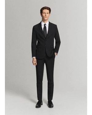 Mango Super Slim Fit Cotton Stretch Suit Shirt - White