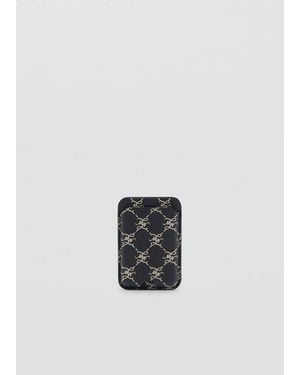 Mango Logo Print Mobile Card Holder - Blue