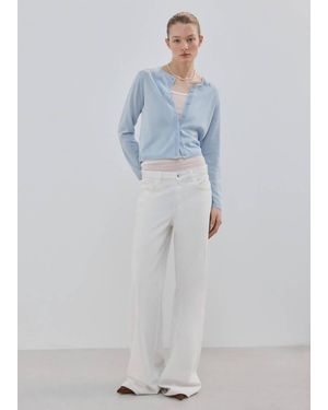 Mango Fine-Knit Straight-Fit Cardigan - Blue
