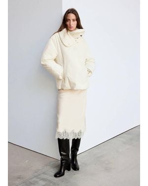Mango Padded Anorak With Funnel Neck - White