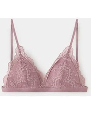 MANGO TEEN Triangle Lace Bra - Pink