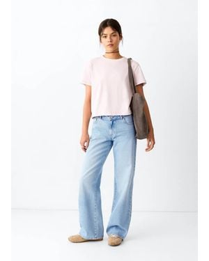 MANGO TEEN Wide Leg Low Waist Jeans - Blue