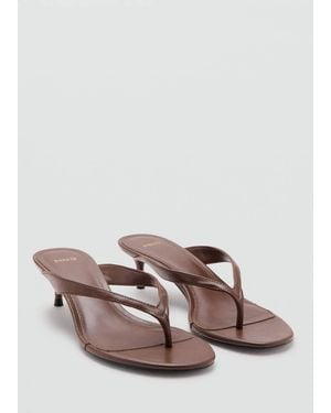 Mango Strappy Heeled Sandals - Pink