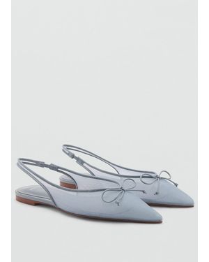 Mango Ballet Flats With Bow Detail - White