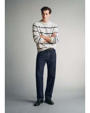 Mango Jersey Aus 100 Baumwolle Mit Streifen, Pinori Filati-Garn - Grau