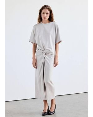 Mango Midi Skirt With Knot Detail - White