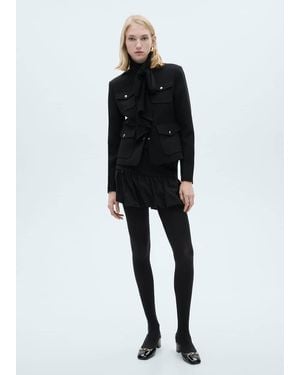 Mango Balloon Ruffled Mini-Skirt - Black