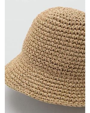 Mango Lurex Straw Bucket Hat - Natural