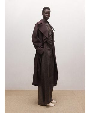 Mango Cotton Trench With Maxi Lapels And Belt - Natural