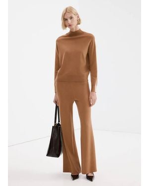 Mango Jumper With Contrasting Stripes And Perkins Collar - Natural