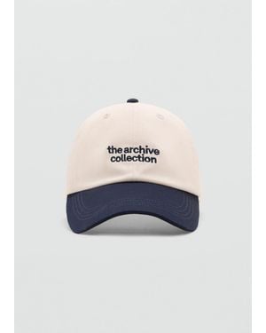 Mango Embroidered Message Cap - Blue