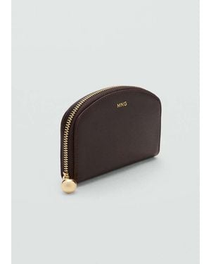 Mango Medium Wallet With Mini-Bead Embellishment - Brown