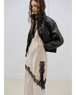 Mango Polka Dots Lace Top - Multicolour