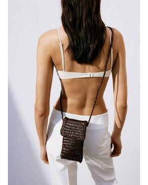 Mango Braided Leather Phone Case - White