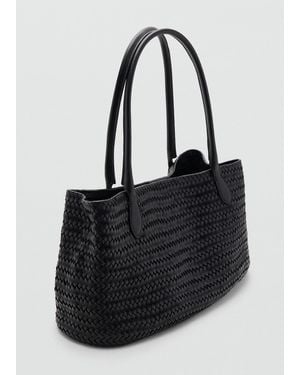 Mango Ledertasche - Schwarz