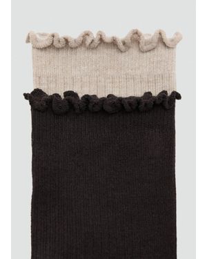 Mango Pack Of 2 Ribbed Cotton Socks - Grey