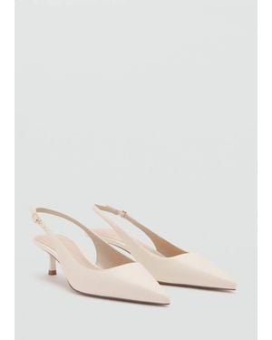 Mango Kitten-Heel Pointed Shoes - White