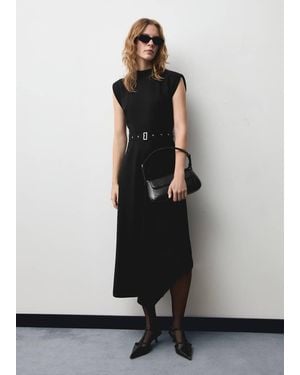 Mango Vestito Asimmetrico Cintura Nero