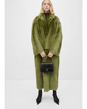 Mango Leather Flap Dual-Compartment Bag - Green